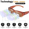 image:imageDUCO Unisex Wear Over Prescription Glasses Rx Glasses Polarized Sunglasses 8956 Brown Frame Brown Lens