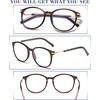 image:imageDUCO Vintage Round Blue Light Glasses For Men Women Blue Ray Blocking Glasses Computer Screen Glasses Non Prescription Eyeglasses Brown 5213