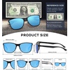 image:imageDUCO mens Polarized Driving sunglasses Eyewear Fashion Rimmed Glasses UV400 protection 8205Black Frame Revo Blue Lens