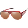image:imageDUCO Fit Over Sunglasses for Men Women Wear Over Glasses Retro Wrap Around Polarized Sun Glasses UV400 Protection Brown