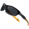 image:imageDUCO Kids Sunglasses Age 610 Boys Girls Polarized UV400 Youth Cycling Glasses Baseball Tennis Pickleball Softball RunningBlack Frame Orange Temple Grey Lens
