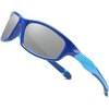 image:imageDUCO Kids Sunglasses Age 610 Boys Girls Polarized UV400 Youth Cycling Glasses Baseball Tennis Pickleball Softball RunningBlue Frame Blue Temple Mirror Lens