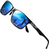 image:imageDUCO Mens Sunglasses Polarized Rectangle Sunglass for Men Lightweight Carbon Fiber UV400 Protection 8206
