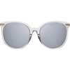 image:imageDUCO Polarized Oversized Sunglasses for Women Trendy Mirrored Shades Round Light Weight UV400 Sun Glasses DC2340Transparent Grey Frame Silver Mirror
