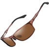 image:imageDUCO Polarized Sunglasses for Men 100 UV400 Protection Metal Frame Driving Mens Sun GlassesBrown Frame Brown Lens