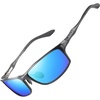 image:imageDUCO Polarized Sunglasses for Men 100 UV400 Protection Metal Frame Driving Mens Sun GlassesGunmetal Frame Revo Blue Lens