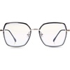 image:imageDUCO Retro Square Blue Light Glasses for Women Oversized Blue Ray Blocking Glasses Computer Glasses Teens Fashion Eyeglasses Balck W020Balck Gold Frame