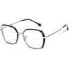 image:imageDUCO Retro Square Blue Light Glasses for Women Oversized Blue Ray Blocking Glasses Computer Glasses Teens Fashion Eyeglasses Balck W020Balck Silver Frame