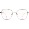image:imageDUCO Retro Square Blue Light Glasses for Women Oversized Blue Ray Blocking Glasses Computer Glasses Teens Fashion Eyeglasses Balck W020Transparent Pink