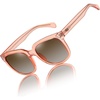 image:imageDUCO Retro Vintage Oversized Square Sunglasses for Women Big Luxury Womens Sun Glasses UV Protection DC2148Transparent Orange