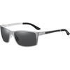 image:imageDUCO Sunglasses Men Polarized Sports Sunglasses for Driving Golfing Fishing Shades UV400 Protection 8202Silver Frame Grey Lens