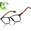 image:imageDUCO Wooden Computer Blue Light Blocking Glasses for Men Women Reading Gaming TV Phones U400 LensDC5212C2 Matte Black
