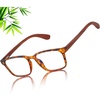 image:imageDUCO Wooden Computer Blue Light Blocking Glasses for Men Women Reading Gaming TV Phones U400 LensDC5212C3 Tortoise