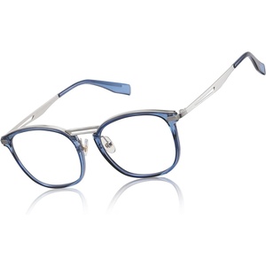 image:imageDUCO Blue Light Blocking Glasses For Men Blue Ray Glasses Oversized Computer Glasses Retro Square Fashion Eyeglasses 5223Transparent Blue