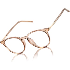 image:imageDUCO Blue Light Glasses for Men Women Blue Ray Blocking Glasses Computer Gaming Glasses Teens Retro Round Eyeglasses Frame Brown 5216