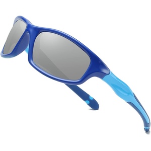 image:imageDUCO Kids Sunglasses Age 610 Boys Girls Polarized UV400 Youth Cycling Glasses Baseball Tennis Pickleball Softball RunningBlue Frame Blue Temple Mirror Lens