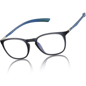 image:imageDUCO Luxury Carbon Fiber Temple Eyewear Blue Light Blocking Glasses for Men and Women Glasses for Computer Eye Strain 5222 Black Frame Blue Temple