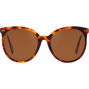 image:imageDUCO Polarized Oversized Sunglasses for Women Trendy Mirrored Shades Round Light Weight UV400 Sun Glasses DC2340Tortoise Frame Brown Lens