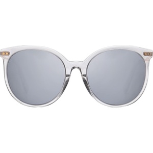 image:imageDUCO Polarized Oversized Sunglasses for Women Trendy Mirrored Shades Round Light Weight UV400 Sun Glasses DC2340Transparent Grey Frame Silver Mirror