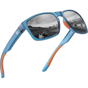 image:imageDUCO Polarized Square Sunglasses UV400 Protection amp HD for Unisex 6288A01 Transparent Blue Frame Grey Lens