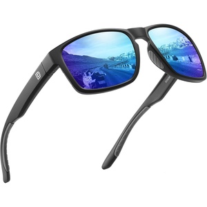 image:imageDUCO Polarized Square Sunglasses UV400 Protection amp HD for Unisex 6288A02 Matte Black Frame Revo Blue Lens