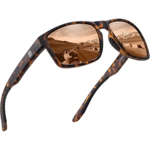 image:imageDUCO Polarized Square Sunglasses UV400 Protection amp HD for Unisex 6288A04 Tortoise Frame Brown Lens