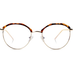 image:imageDUCO Retro Round Anti Eyestrain Blue Light Blocking Glasses Computer Reading Gaming TV Glasses for Women Men DC307 Brown Tortoise