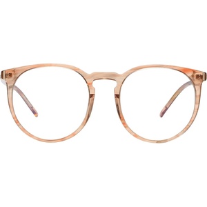 image:imageDUCO Retro Round Blue Light Glasses For Men Women Blue Ray Blocking Glasses Computer Gaming Glasses Nylon Lens Acetate Frame Brown 8301