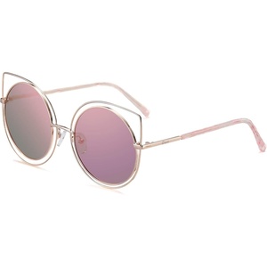 image:imageDUCO Retro Round Cat Eye Sunglasses for Women Metal Frame Polarized Sun Glasses UV400 Protection W002
