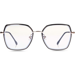 image:imageDUCO Retro Square Blue Light Glasses for Women Oversized Blue Ray Blocking Glasses Computer Glasses Teens Fashion Eyeglasses Balck W020Balck Gold Frame