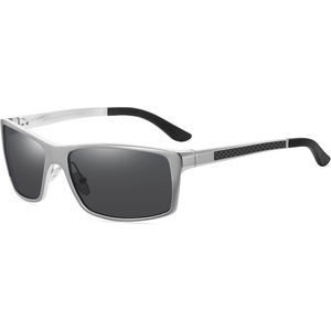 image:imageDUCO Sunglasses Men Polarized Sports Sunglasses for Driving Golfing Fishing Shades UV400 Protection 8202Silver Frame Grey Lens