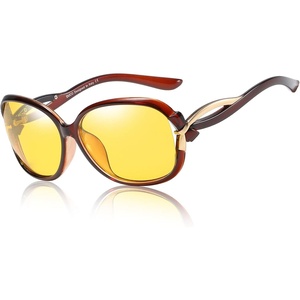 image:imageDuco Night Driving Glasses Antiglare Eyewear Classic Polarized Night Vision Glasses for Women 2229Brown frame night vision lens