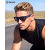 image:imageDUCO Polarized Fitover Sunglasses UV400 Protection amp HD for Unisex 8960  Stylish halfframe ultralight23g Durable TR90 frame lenses stay put fits over Rx glasses for sports amp daily04 Transparent Blue Frame Grey Lens