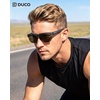 image:imageDUCO Polarized Fitover Sunglasses UV400 Protection amp HD for Unisex 8960  Stylish halfframe ultralight23g Durable TR90 frame lenses stay put fits over Rx glasses for sports amp daily05 Transparent Grey Frame Grey Lens