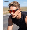 image:imageDUCO Polarized Fitover Sunglasses UV400 Protection amp HD for Unisex 8960  Stylish halfframe ultralight23g Durable TR90 frame lenses stay put fits over Rx glasses for sports amp daily06 Matte Black Frame Revo Red Lens