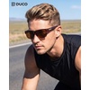 image:imageDUCO Polarized Fitover Sunglasses UV400 Protection amp HD for Unisex 8960  Stylish halfframe ultralight23g Durable TR90 frame lenses stay put fits over Rx glasses for sports amp daily09 Transparent Brown Frame Brown Lens