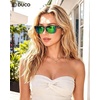 image:imageDUCO Polarized Fitover Sunglasses UV400 Protection amp HD for Unisex 8960  Stylish halfframe ultralight23g Durable TR90 frame lenses stay put fits over Rx glasses for sports amp daily07 Transparent Grey Frame Revo Green Lens