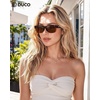 image:imageDUCO Polarized Fitover Sunglasses UV400 Protection amp HD for Unisex 8960  Stylish halfframe ultralight23g Durable TR90 frame lenses stay put fits over Rx glasses for sports amp daily09 Transparent Brown Frame Brown Lens