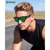 image:imageDUCO Polarized Fitover Sunglasses UV400 Protection amp HD for Unisex 8960  Stylish halfframe ultralight23g Durable TR90 frame lenses stay put fits over Rx glasses for sports amp daily07 Transparent Grey Frame Revo Green Lens