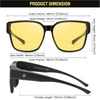 image:imageDUCO Polarized Fitover Sunglasses UV400 Protection amp HD for Unisex 8985  Ultralight23g durable TR90 frame clear view lenses stay put comfort stylish fits over Rx glasses for sports amp daily12 Shine Black Frame Yellow Lens