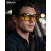 image:imageDUCO Polarized Fitover Sunglasses UV400 Protection amp HD for Unisex 8985  Ultralight23g durable TR90 frame clear view lenses stay put comfort stylish fits over Rx glasses for sports amp daily12 Shine Black Frame Yellow Lens