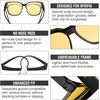 image:imageDUCO Polarized Fitover Sunglasses UV400 Protection amp HD for Unisex 8985  Ultralight23g durable TR90 frame clear view lenses stay put comfort stylish fits over Rx glasses for sports amp daily12 Shine Black Frame Yellow Lens
