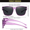 image:imageDUCO Polarized Fitover Sunglasses UV400 Protection amp HD for Unisex 8985  Ultralight23g durable TR90 frame clear view lenses stay put comfort stylish fits over Rx glasses for sports amp daily09 Clear Purple Frame Grey Lens