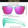 image:imageDUCO Polarized Fitover Sunglasses UV400 Protection amp HD for Unisex 8985  Ultralight23g durable TR90 frame clear view lenses stay put comfort stylish fits over Rx glasses for sports amp daily07 Clear Green Fr Re Purple Lens