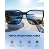 image:imageDUCO Polarized Fitover Sunglasses UV400 Protection amp HD for Unisex 8985  Ultralight23g durable TR90 frame clear view lenses stay put comfort stylish fits over Rx glasses for sports amp daily03 Black Frame Revo Blue Lens