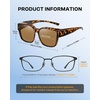 image:imageDUCO Polarized Fitover Sunglasses UV400 Protection amp HD for Unisex 8985  Ultralight23g durable TR90 frame clear view lenses stay put comfort stylish fits over Rx glasses for sports amp daily02 Tortoise Frame Brown Lens