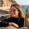 image:imageDUCO Polarized Fitover Sunglasses UV400 Protection amp HD for Unisex 8985  Ultralight23g durable TR90 frame clear view lenses stay put comfort stylish fits over Rx glasses for sports amp daily07 Clear Green Fr Re Purple Lens