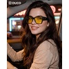 image:imageDUCO Polarized Fitover Sunglasses UV400 Protection amp HD for Unisex 8985  Ultralight23g durable TR90 frame clear view lenses stay put comfort stylish fits over Rx glasses for sports amp daily12 Shine Black Frame Yellow Lens