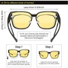 image:imageDUCO Polarized Fitover Sunglasses UV400 Protection amp HD for Unisex 8985  Ultralight23g durable TR90 frame clear view lenses stay put comfort stylish fits over Rx glasses for sports amp daily12 Shine Black Frame Yellow Lens