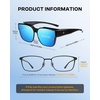 image:imageDUCO Polarized Fitover Sunglasses UV400 Protection amp HD for Unisex 8985  Ultralight23g durable TR90 frame clear view lenses stay put comfort stylish fits over Rx glasses for sports amp daily03 Black Frame Revo Blue Lens